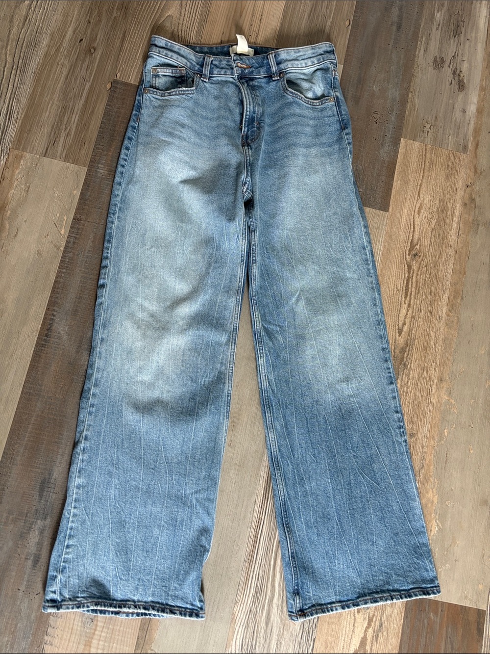H&M Light Blue Relaxed Wide-Leg Jeans